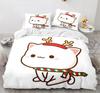 Peach Cat Bedding Quilt Cover Set 3Pcs Bedding Set Goma Cute Cats Duvet Cover Infantil Bedclothes Single Double Queen King Size