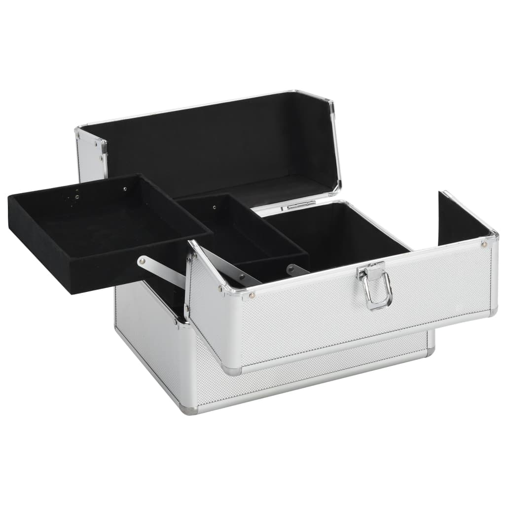 Cosmetic Case 22 x 30 x 21 cm Silver Aluminum
