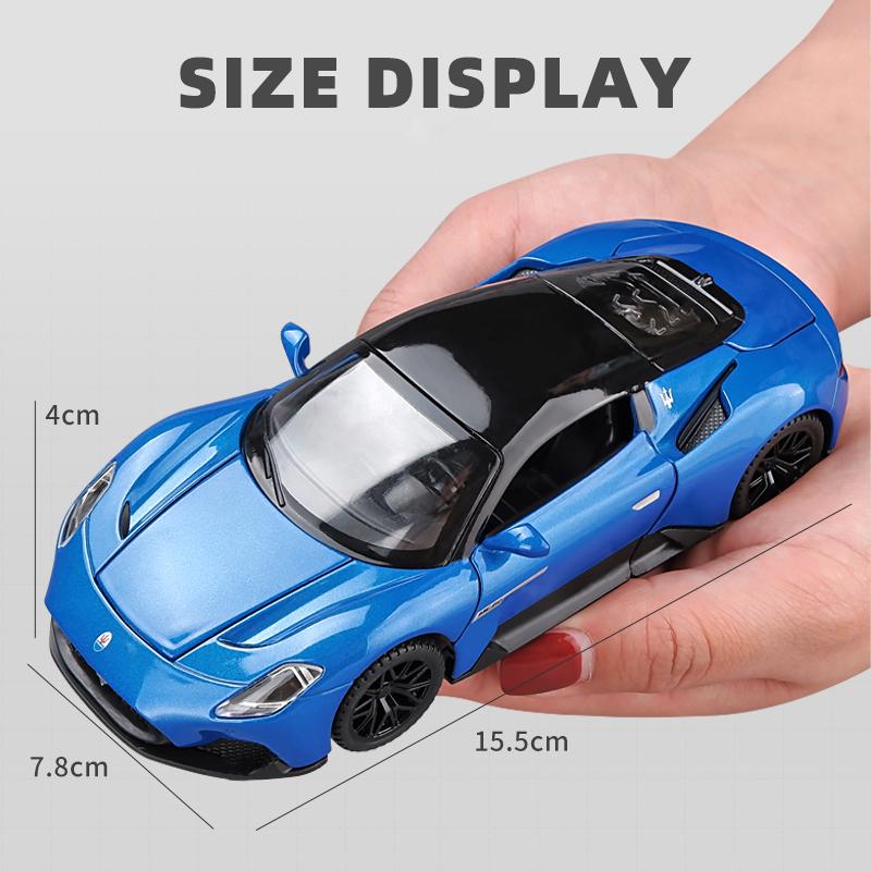 Maßstab 1/32 Maserati MC20 Coupe Legierung Sportwagen Diecast Metallmodell Sound & Licht Rückziehmotor Spielzeug Computer Schreibtisch Ornamente Kindergeschenk