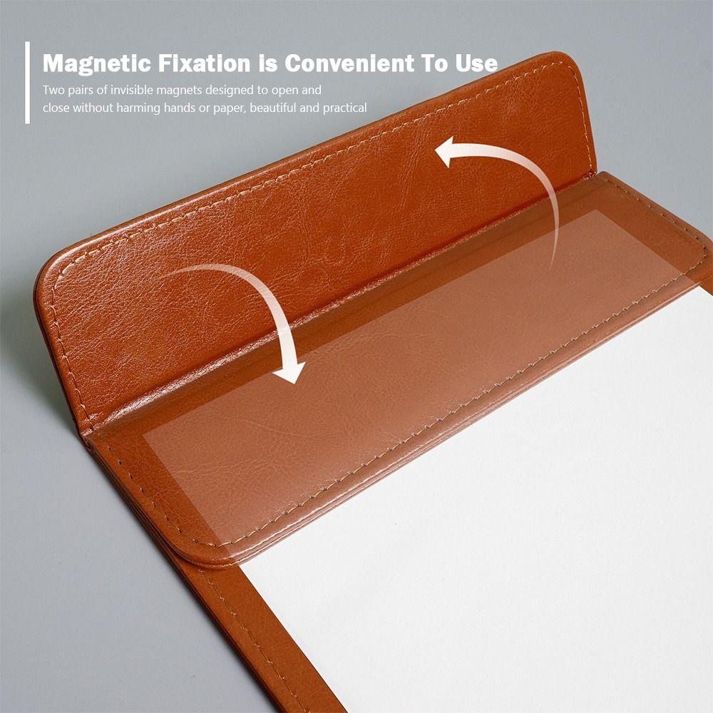 PU Leather Signature Writing Pad Magnetic Absorption Clip Board Writing Clipboard  School Office