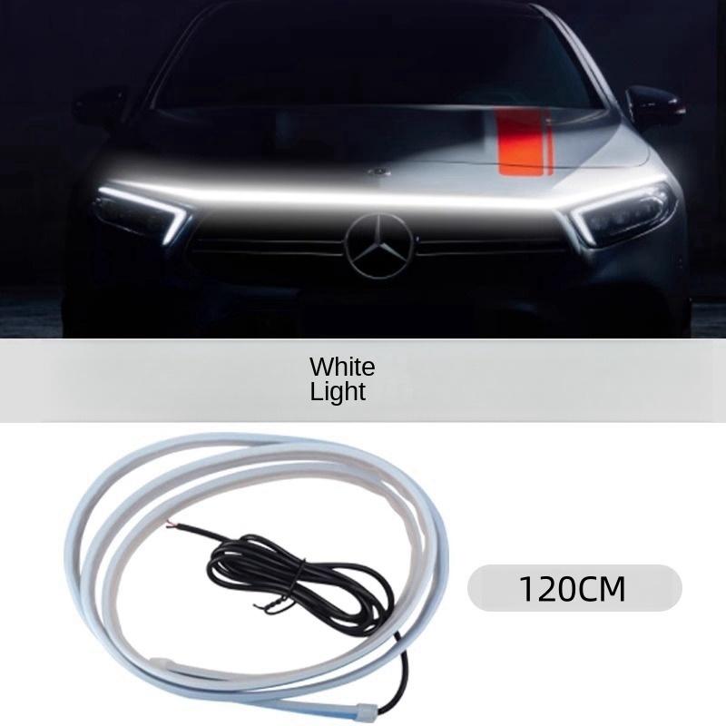 LED Daytime Running Light Scan Starting Car Hood Decorative Lights DRL Auto Engine Hood Guide Decorative Ambient Lamp 12V
