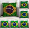 Brazil Flag Pillow Case Sofa Decorative Home Double-sided Print Plush Square Throw Pillow Covers Cushion Decor Cover