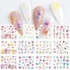 Nail Art Sticker, Spring And Summer Flower And Grass Series, Zou Ju Flower Watermark Nail Sticker