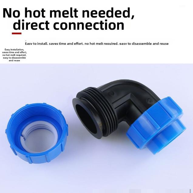 For Drip Irrigation Blue With Black 90 PP Coupling Efficient Irrigation Pipe Joint Hose Connector Drip Irrigation