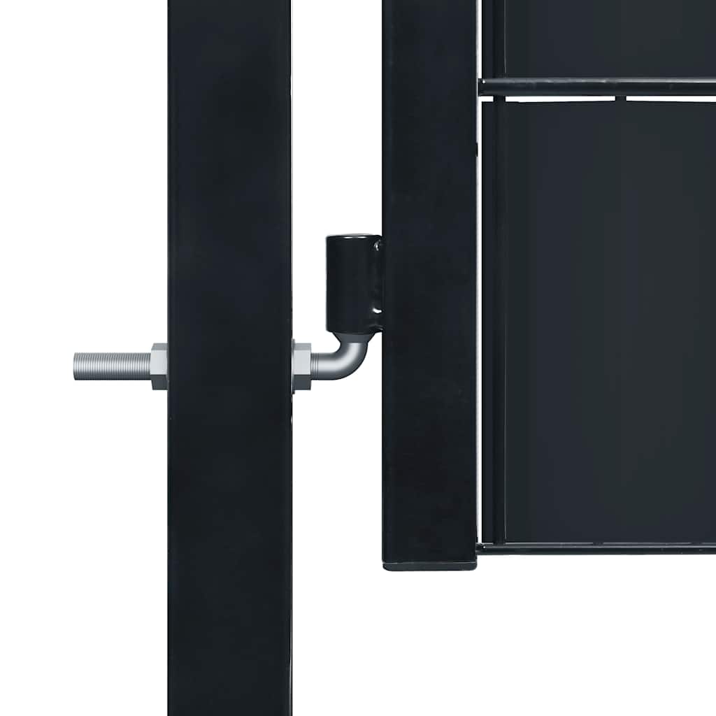 Vidaxl Furtka Ogrodzeniowa, Pvc I Stal, 100 X 204 Cm, Antracytowa