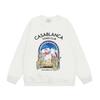 Casa spring and summer fantasy door starry sky castle casa letter long sleeve crew neck sweater couple T-shirt men and women couples