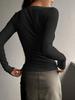 2026 Autumn/Winter Women's Ribbed V-Neck Slim-Fit Knitwear Top