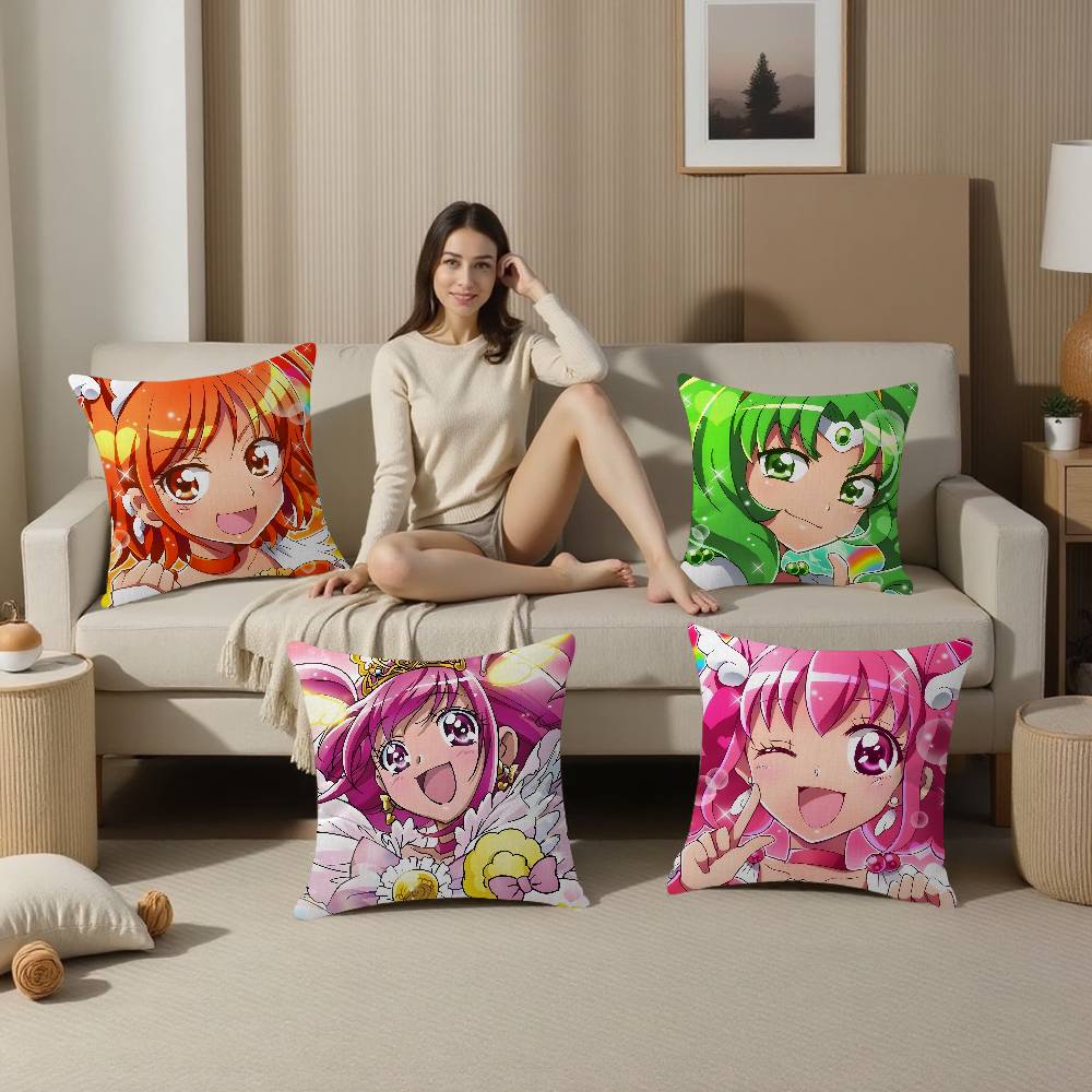 Smile Precure Anime Cushion Cover Decorative Pillow Sofa Home Decor Case Pillow Cases