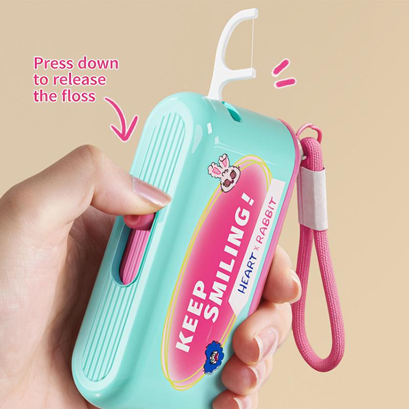 Portable Dental Floss Storage Box Floss Dispenser With 10Pcs Floss Automatic Ejectable Floss Organiser Teeth Cleaning Oral Care
