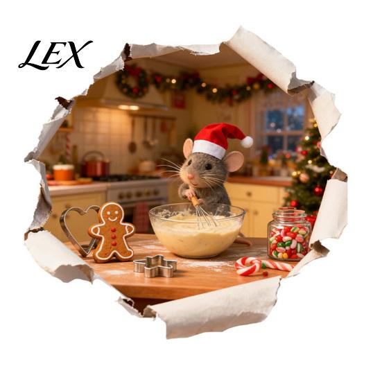 Holiday Home Decor Gifts Christmas Mouse Wall Sticker, 3D Realistic Cute Illustrations Decal, Festive for Glass Waterproof PVC Decorative Decoration
