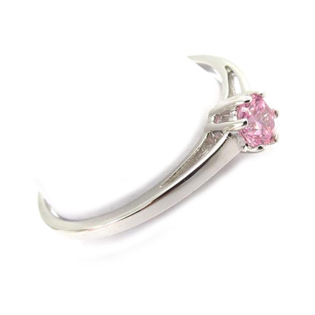 Solitaire Silver Ø 4 Mm Pink