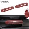 Interior Door Armrest Cover Trim Decor for Ford Mustang 2015+Red Carbon Fiber