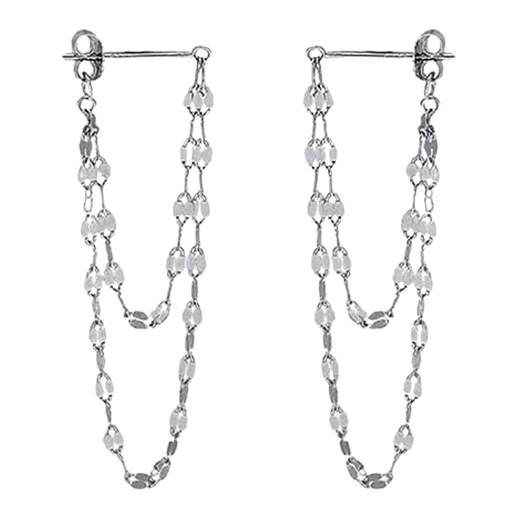 Серьги-цепочки для женщин | Серьги-кисточки с пайетками | Посеребренная ...