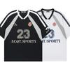 American Retro Sports Jersey Short-sleeved Fans European and American Street Tide Brand Loose Fan Version