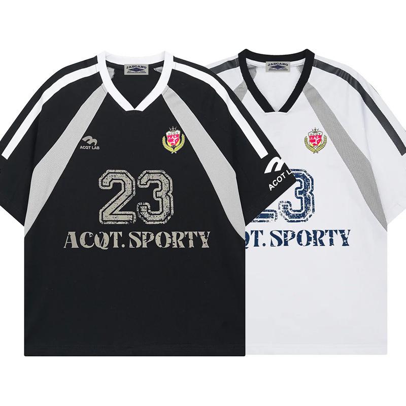 American Retro Sports Jersey Short-sleeved Fans European and American Street Tide Brand Loose Fan Version