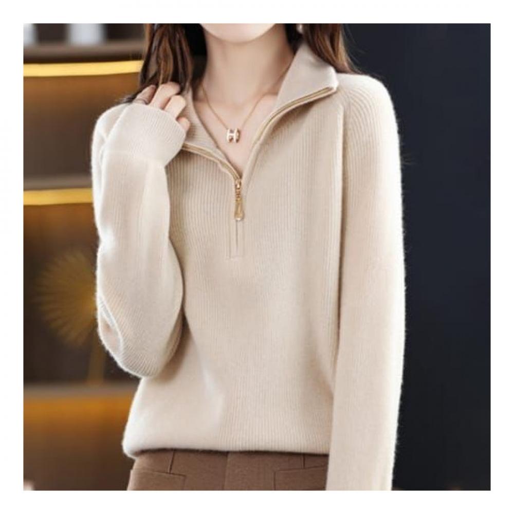 Navava Men Soft Mock Neck Zip Up Long Sleeve Knit Nk1955