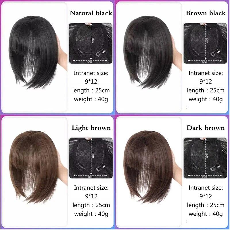 PAGEUP Synthetischer 3D-Pony, 25 cm, unsichtbar, nahtlos, Kopfhaar, Luft-Pony, Overhead, natürlich, unsichtbar, erhöht das Haarvolumen