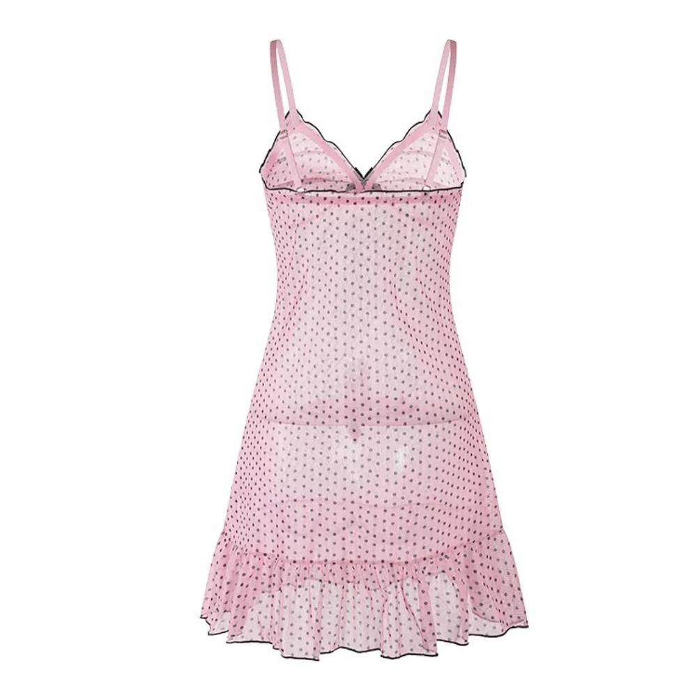 Transparent Sheer Nightwear Skirt Mesh Women's Pajamas Home Wear Sleeveless Nightgown Honeymoon