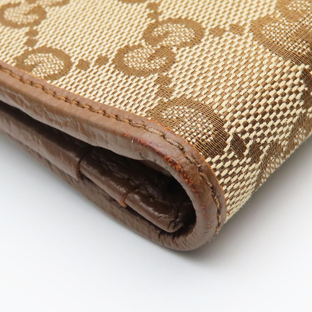 Used GUCCI Purse 346058 GG canvas/leather Brown Bifold Wallet