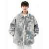 Wassup Jacket Men's Tie-Dye Spring and Autumn 2025 New American Retro Dirty Jacket Casual Lapel Top
