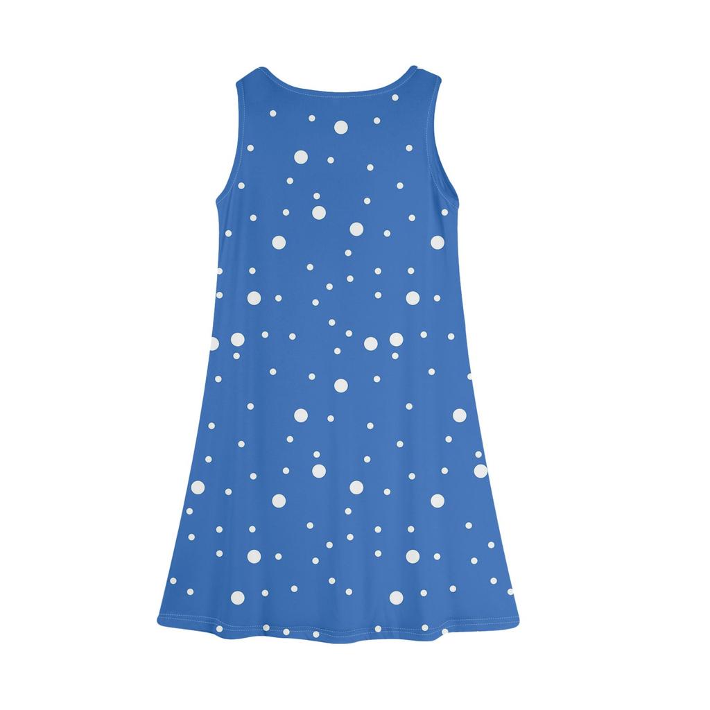 Girl Summer Dress Sleeveless Printed Color Casual Dress