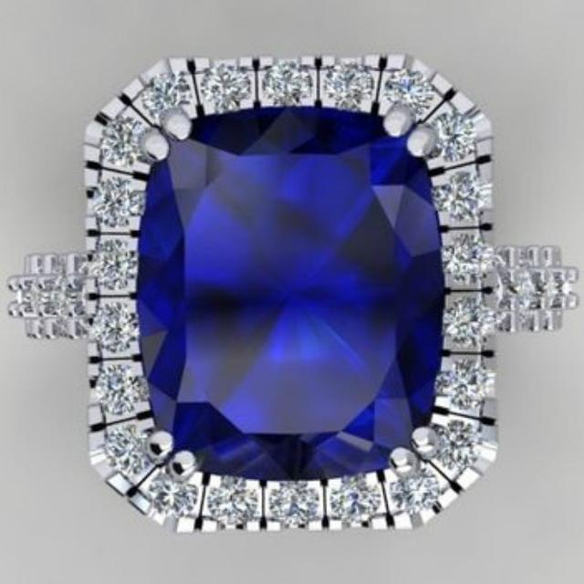 

Роскошное модное стандартное кольцо из стерлингового серебра с синим бриллиантом, обручальное свадебное кольцо для невесты, размер 6-11 7