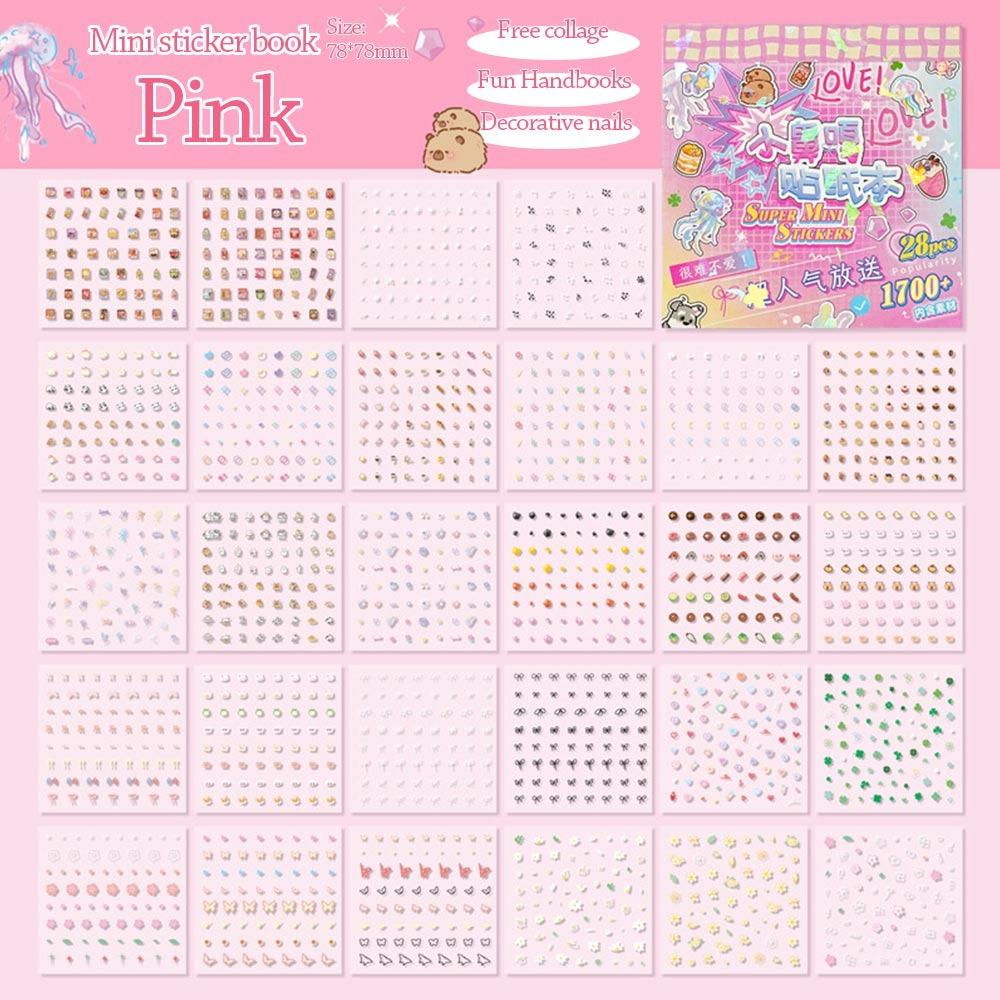 

28Pcs/Set No-Repeat Cup Stickers Self Adhesive Cartoon Stickers for Nail Art Decoration рожевий