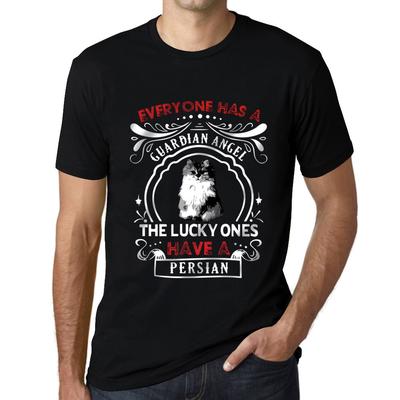 Herren Vintage T-Shirt Grafik T-Shirt Perserkatze Tiefschwarz