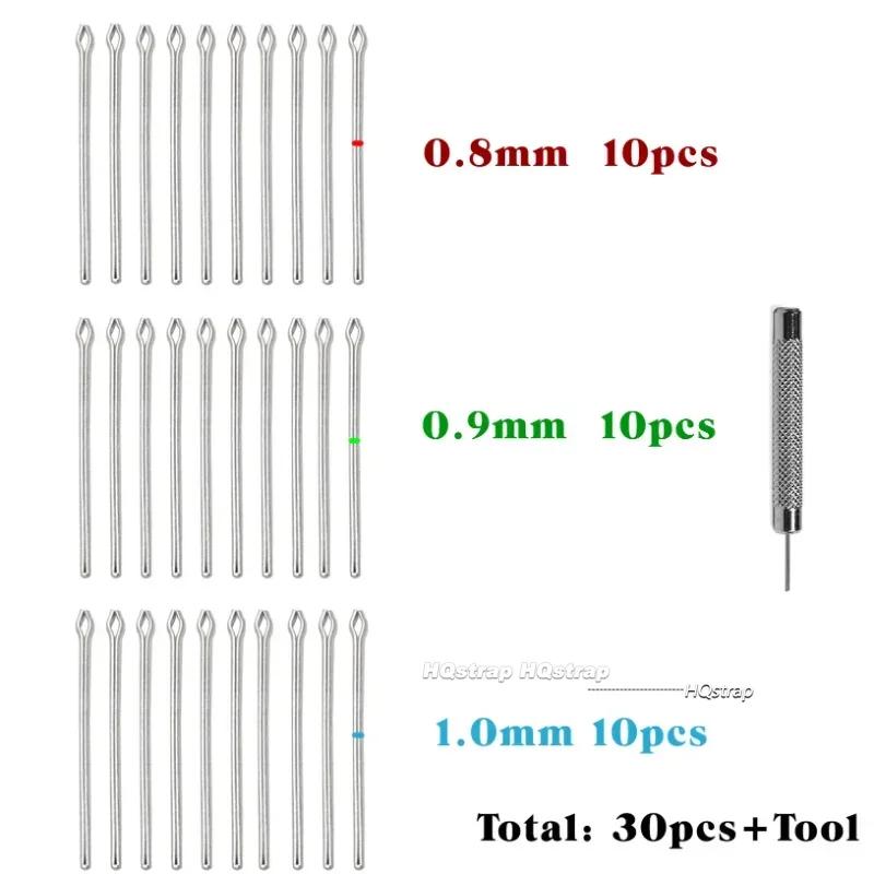 30pcs Stainless Steel Watchband Link Pins 0.8/0.9/1.0mm Split Pin 18mm 20mm 22mm 8mm-26mm Bracelet Link Bar Strap Connect Bars 12mm&30PCS чёрный