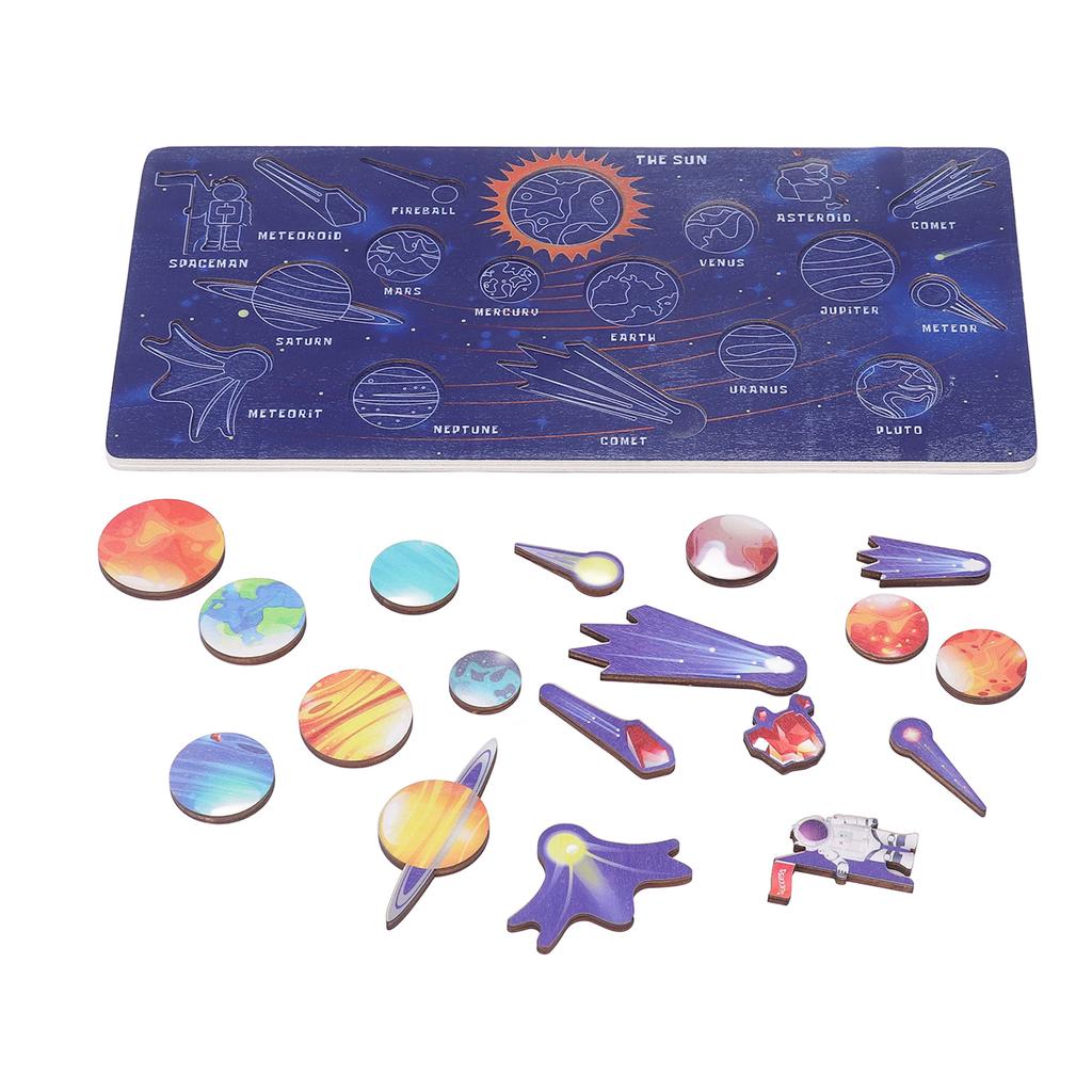 Wooden Solar System Assembling Matching Toy Astronomy Science Educational   Toy for Kids