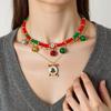 Festive Holiday Necklace Featuring Christmas Tree Charm And Jingle Bells Design Trendy Color Clavicle Chain Jewelry