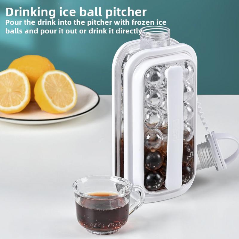 Ice Hockey Pot Ice Making Water Pot 2-in-1 Ice Hockey Pot Ice Hockey Silicone Mold Fruit Juice Whiskey Ice Hockey Quick Freezer