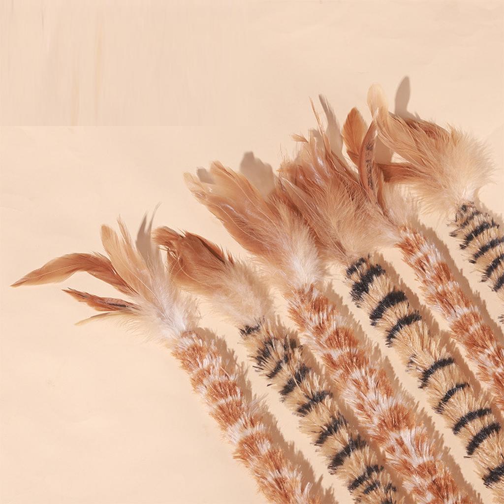 Realistic Feather Duster Wand Jute Handle Interactive Play Toy