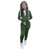 2Pcs Winter Women Tracksuit Set Fleece Lining Hooded Sweatshirt Coat with Long Sleeves Pockets Zipper Placket Elastic Waist Jogging Fall Solid Color