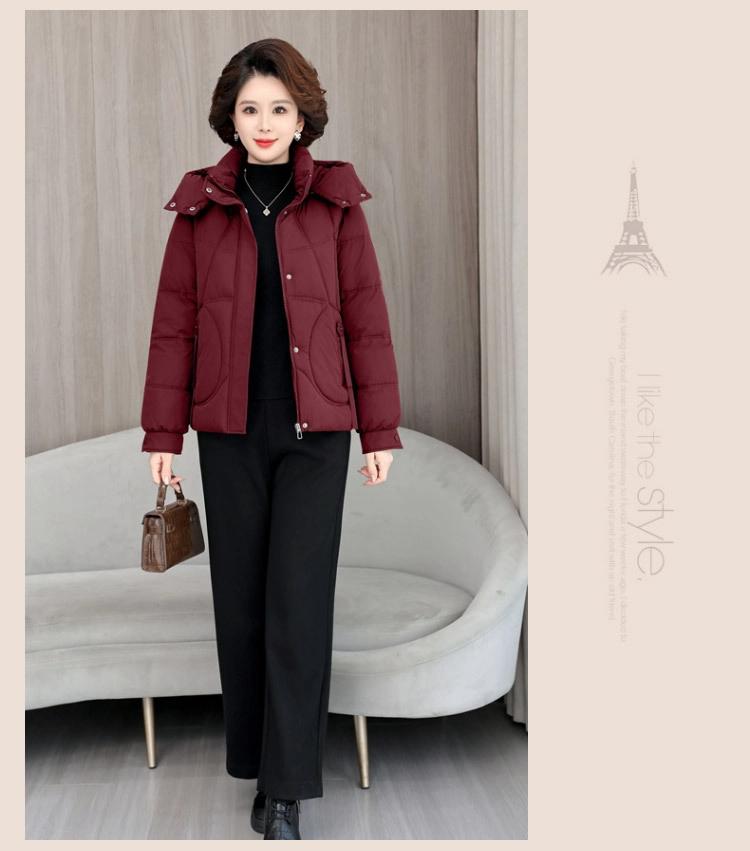 Removable Hat Warm Short Thickened Hooded Cotton Jacket