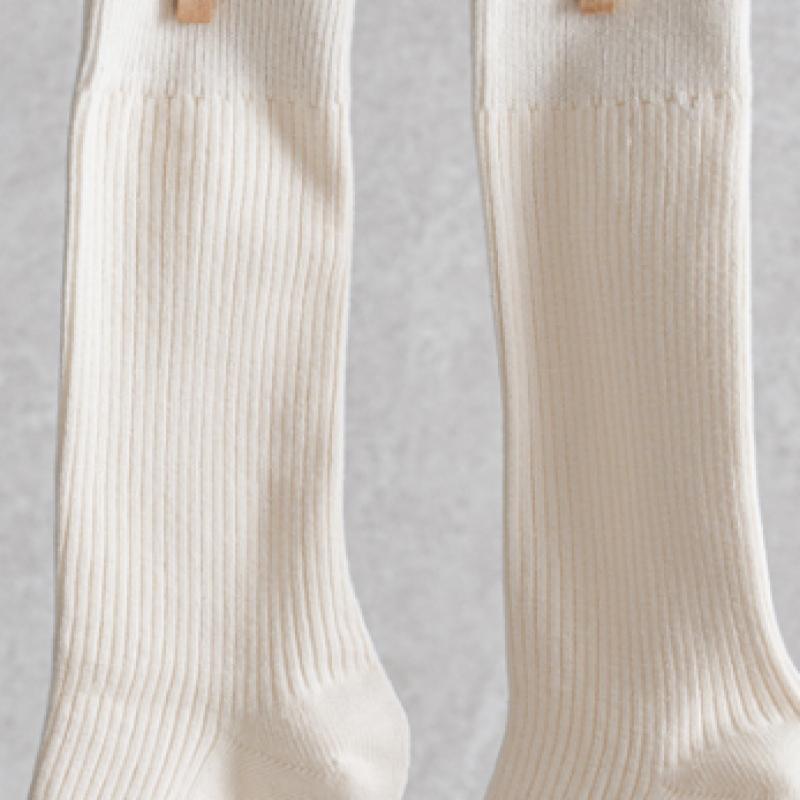 Monfoot Men S Ribbed Long Neck SockS Ivory