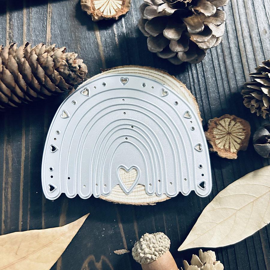 Rainbow Heart Metal Cutting Dies Stencil for DIY Scrapbooking Photo Album Embossing Paper Cards Crafts Diecuts