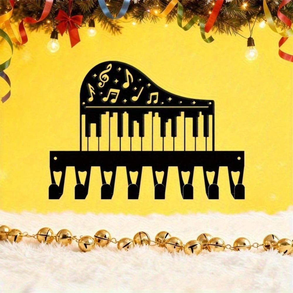 Vintage Music Piano Key Wall Hook Heavy Iron Coat Rack 8 Hooks Room Decor Wall Art Home Gift