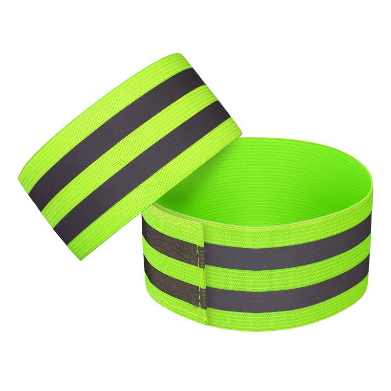 Reflective Cycling & Running Leg Straps: Elastic Safety Bands for Night Visibility.