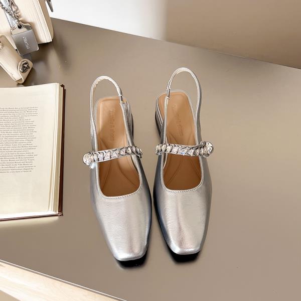 Fashion Open Shoes Heel 2025 Summer Closed Toe Sandals Mary Jane Girls Retro High New Block Rhinestone Scandals Crystal Janes Retro Woma