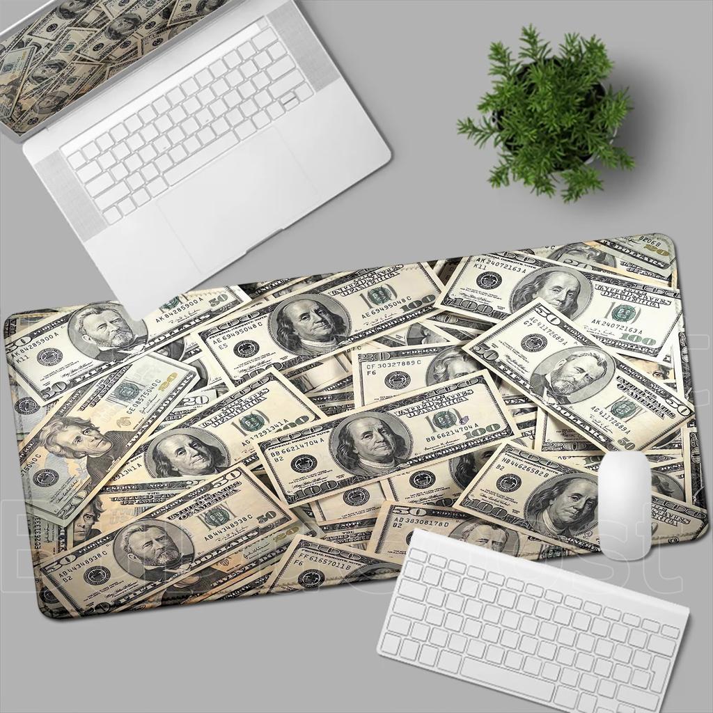 Gaming Laptop Dollar HD Printing Desk Mat Mouse Pad Pc Accessories Table Pads Deskmat Gamer Cabinet Non-slip Keyboard Mousepad