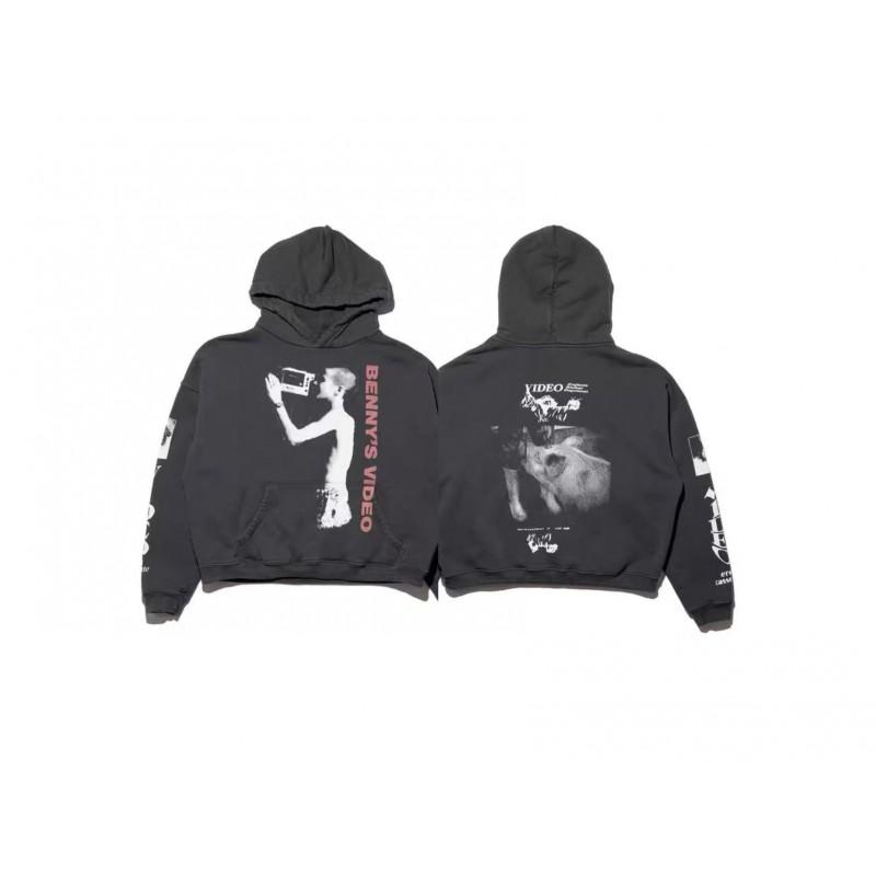 Unisex Vintage Washed Cotton Hoodie With Graphic Print Loose Fit Streetwear