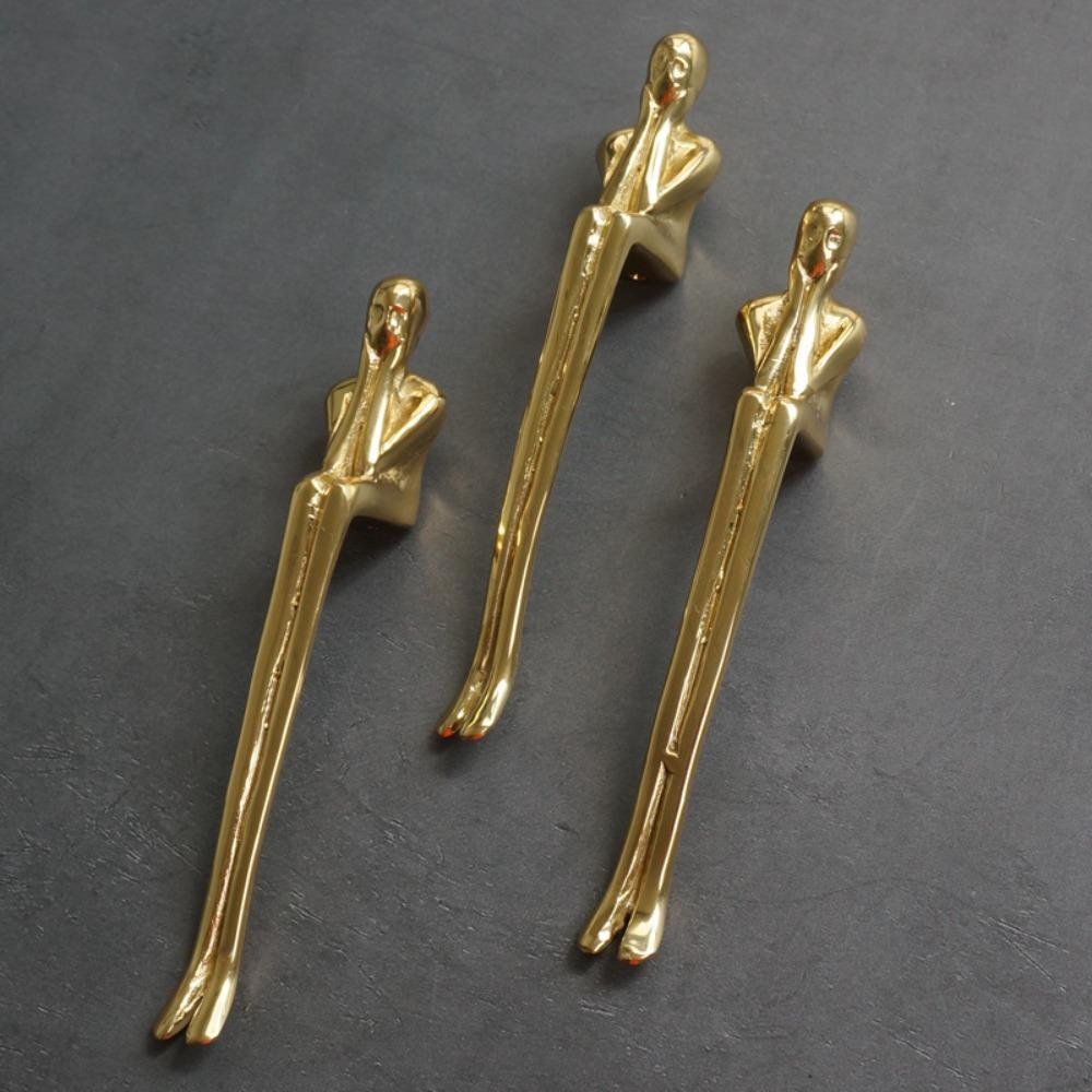 Gold Door Handle Zinc Alloy Drawer Knob Modern Cabinet Pull