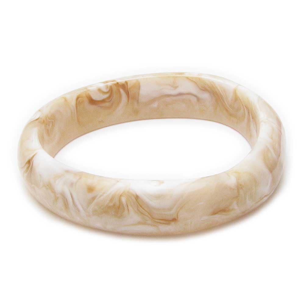 

Bangle Bracelet Celluloid Simple Deformed KB58001 Women s (Beige) бежевий