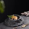 Volcano-shaped Black Deep Plate Creative Irregular Ceramic Tableware In Restaurant French Special-shaped Soup Plate Swing Plate