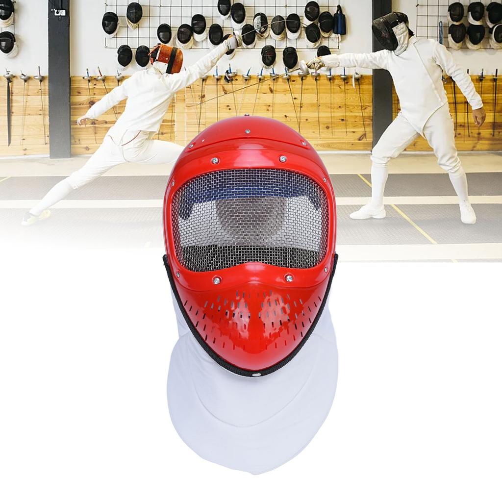 Kids Fencing Face Guard Breathable Metal Mesh Helmet Protective Cover for Foil Sabre Epee Use