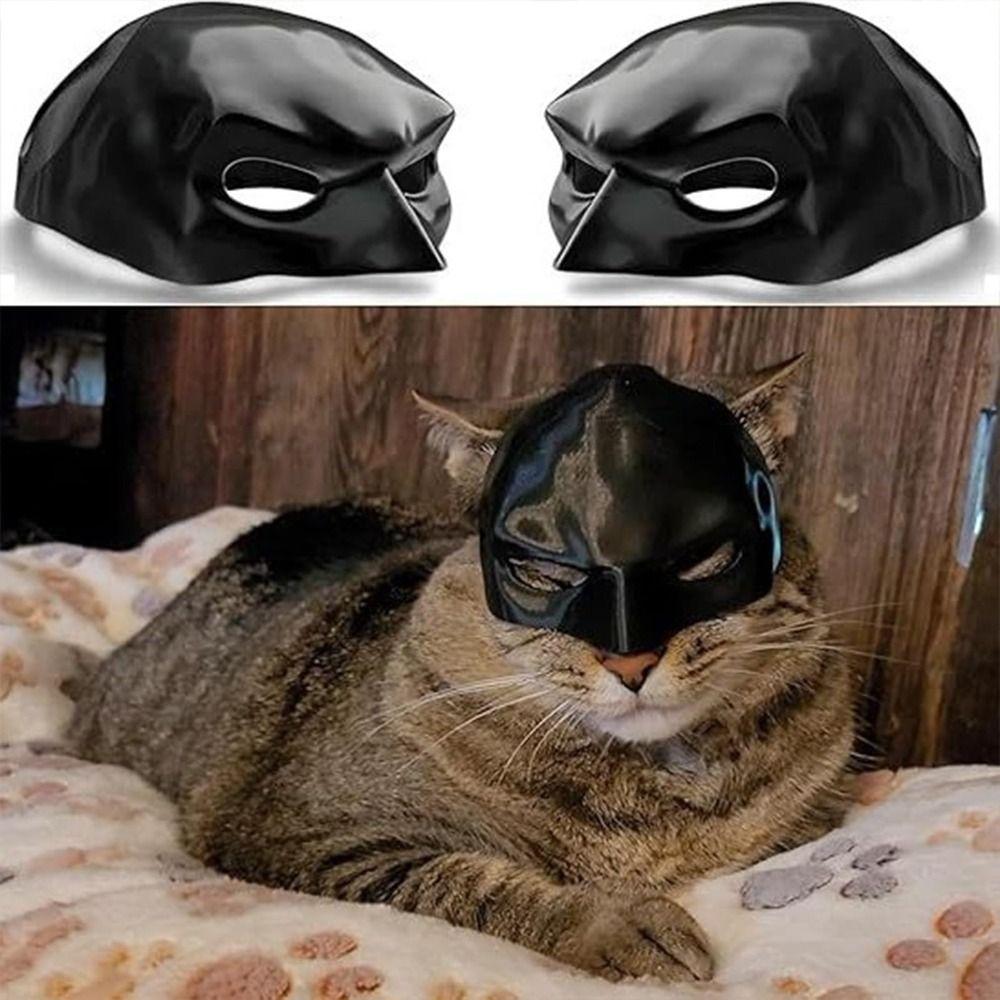 Cosplay kostýmní doplněk Bat Cat Avenger maska černá pavučina kočka maska pro kočky a psy