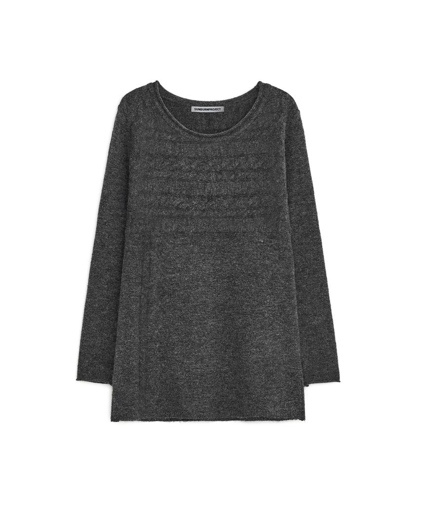 SUNBURNPROJECT Cable Knit One-Piece, Charcoal