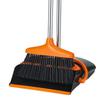 Family Upright Broom & Dustpan Set with Extra Long Handle for Indoor/Outdoor Use
