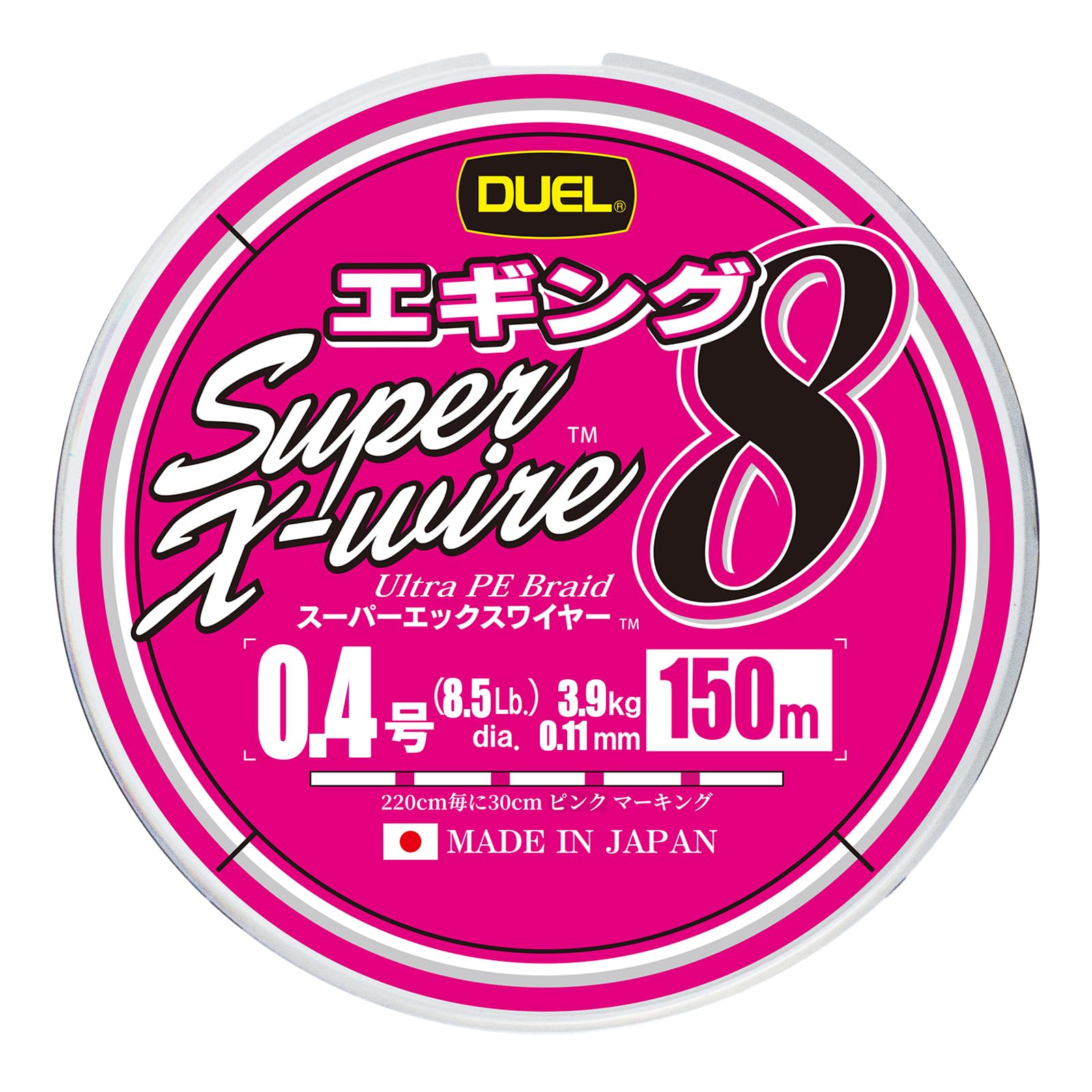 DUEL PE Line Super 8 Eging 150m White Pink Marking X-Wire 0.4 Color